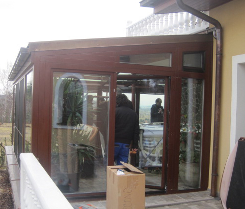 Indoor sunroom hot tub installation